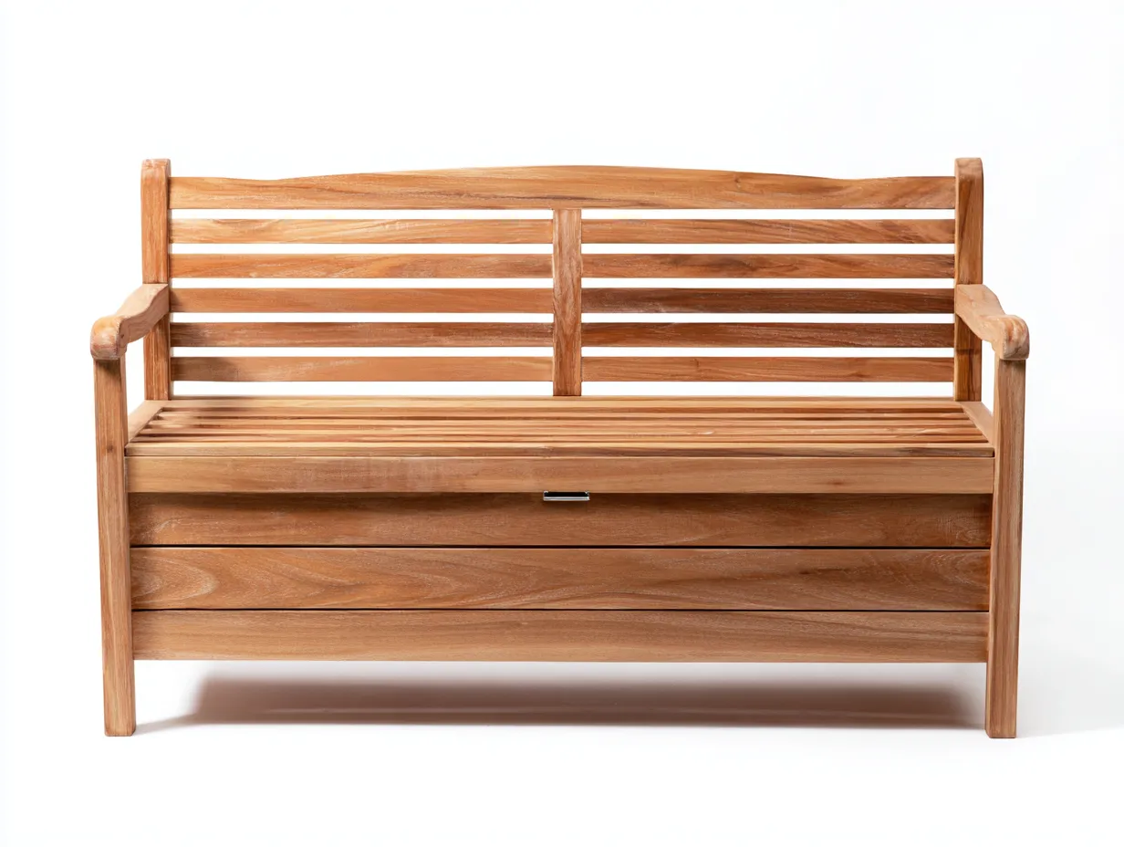Banc de jardin-Bois-138 x 52 x 88 cm-Naturel-Style classique avec rangement-Craftgetloft