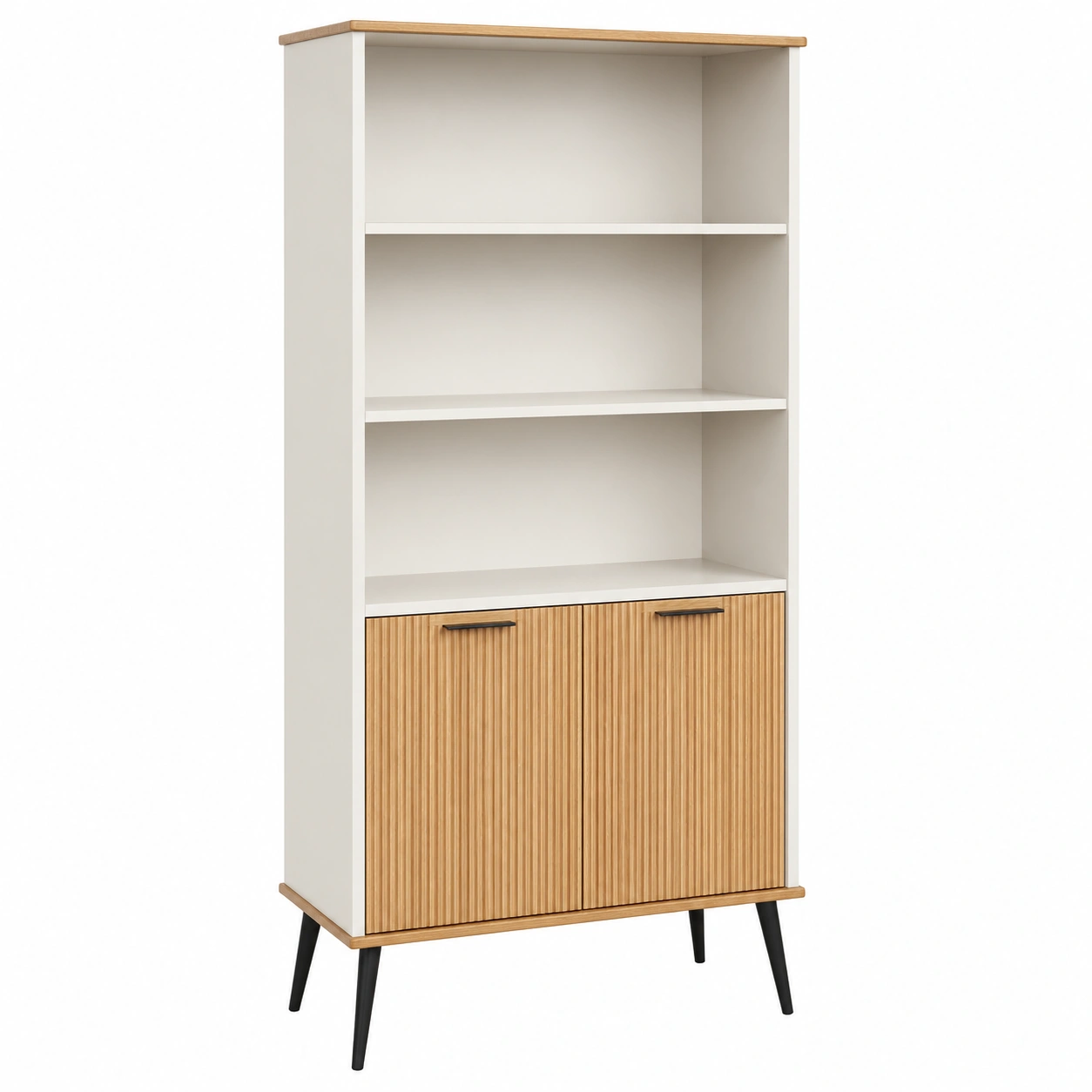 Estanteria alta premium con puertas y estilo nordico-meubaro