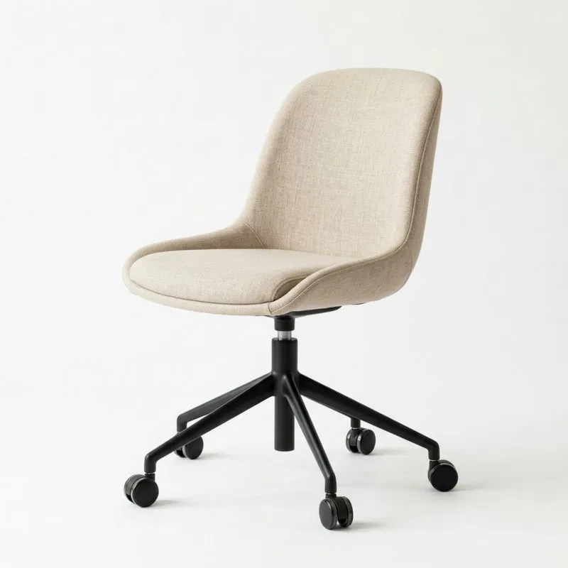 Bürostuhl Leinen Stahl Beige