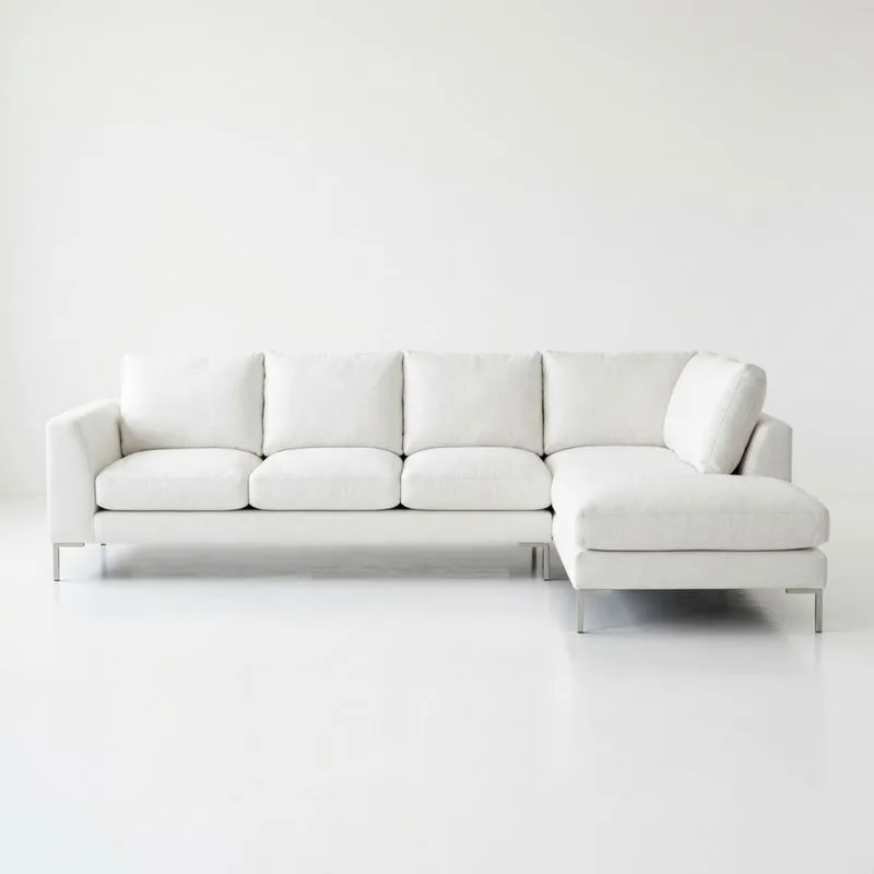 Ecksofa Weiß Stahlrahmen Polyesterbezug