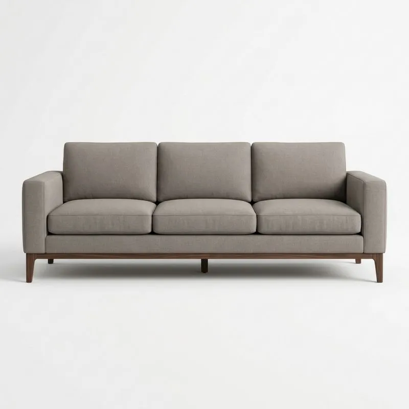 3-Sitzer Sofa aus Polyester mit Massivholzrahmen Grau Länge220cm