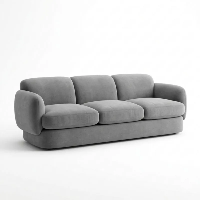 3-Sitzer Sofa mit Polyesterbezug, Grau, Breite210cm