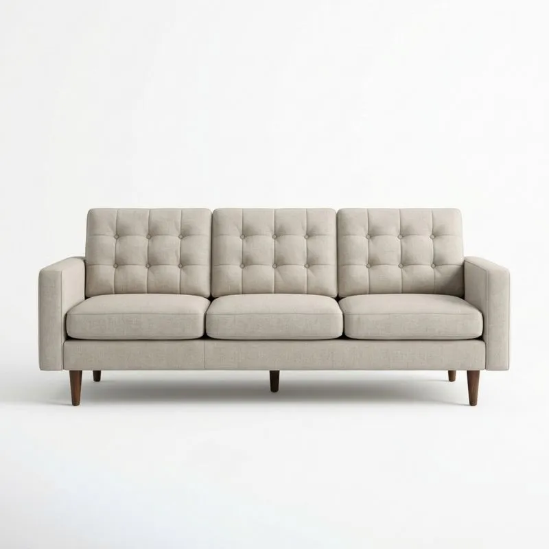 Dreiersofa Beige Leinen Länge186cm