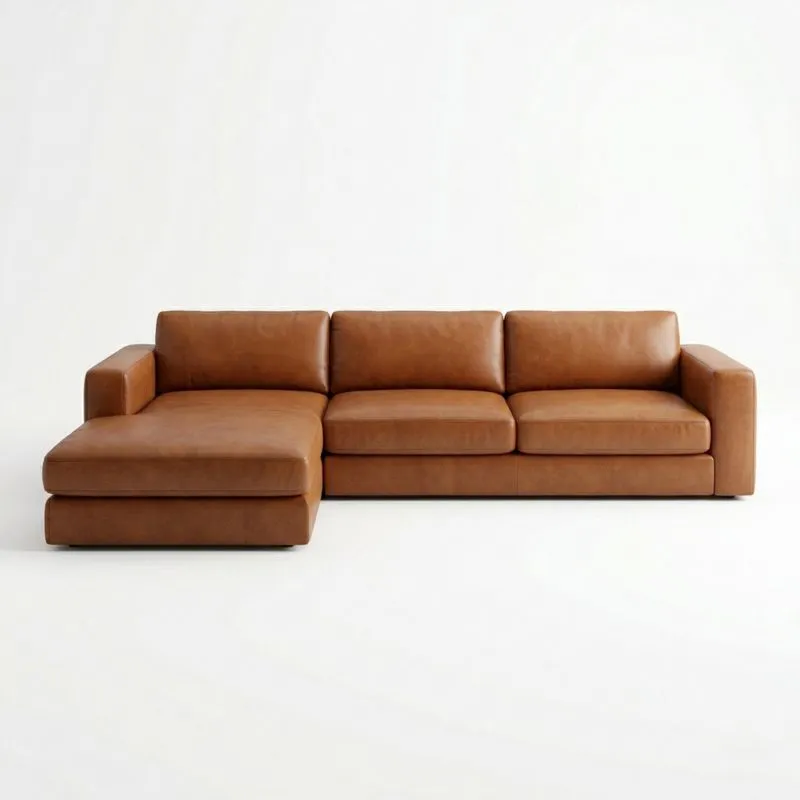 Ledernes Ecksofa L-Form Braun