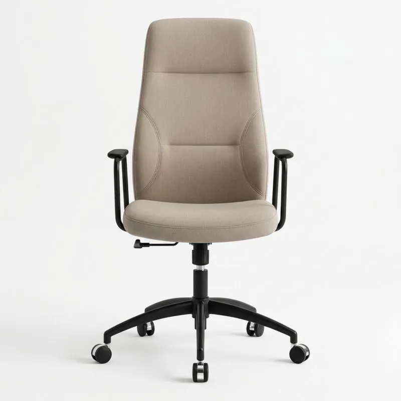 Bürostuhl mit Armlehnen Stoff Polyester Beige