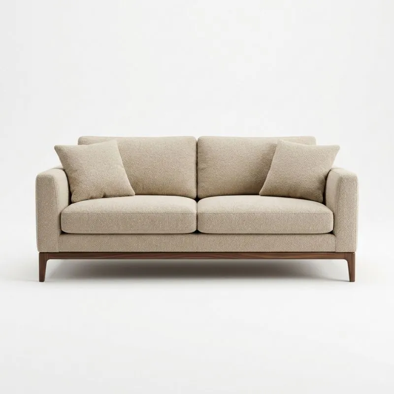Beige Sofa mit Massivholzrahmen und Polyesterbezug