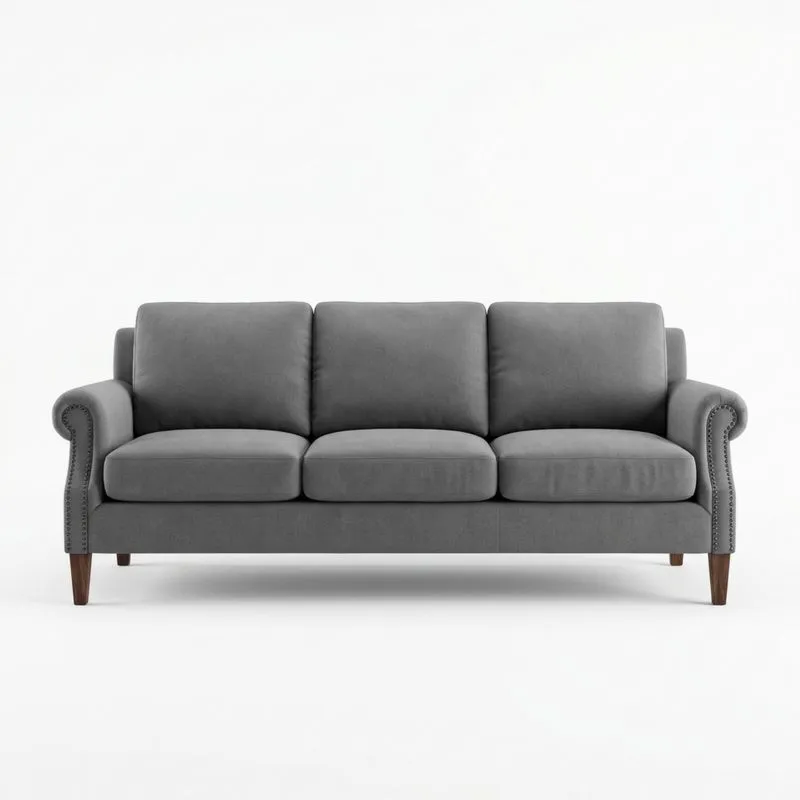 Dreisitzer Sofa Mikrofaser Grau Länge220cm