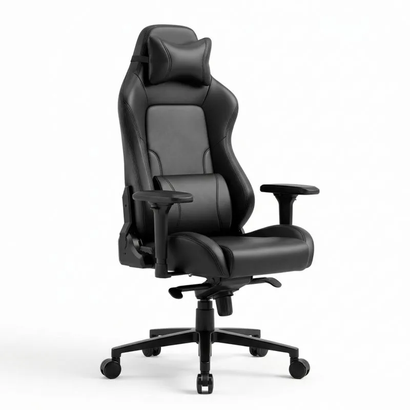 Bürostuhl Kunstleder Schwarz Breite70cmxTiefe70cmxHöhe130cm