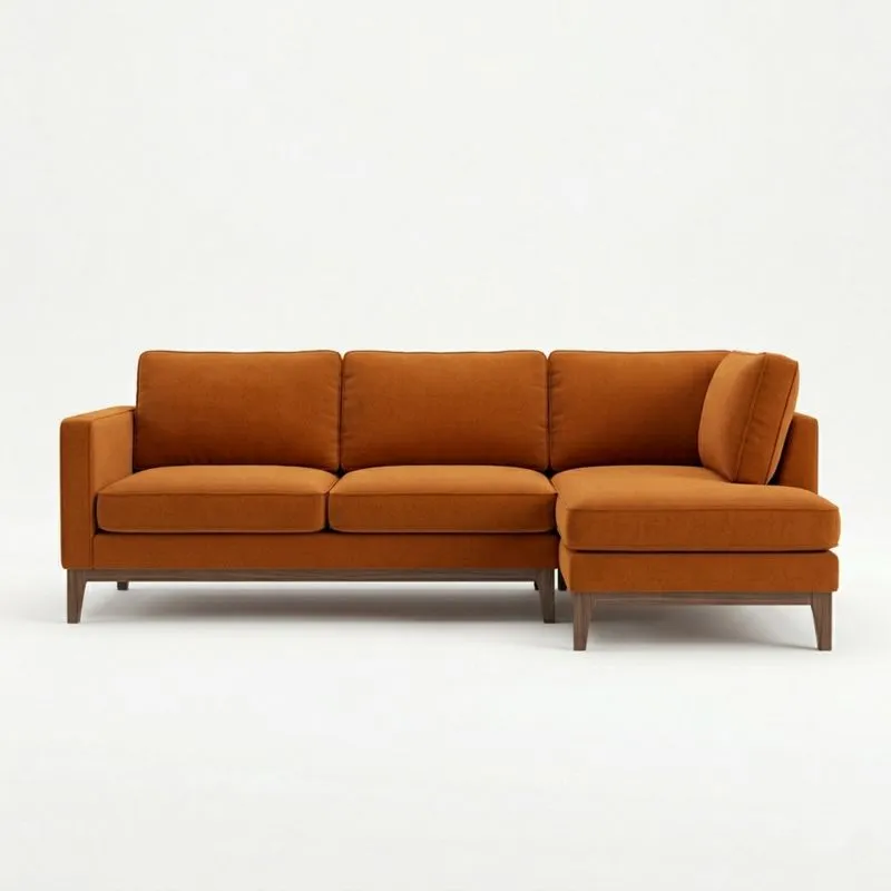 Ecksofa L-förmig Baumwollsamt Orange