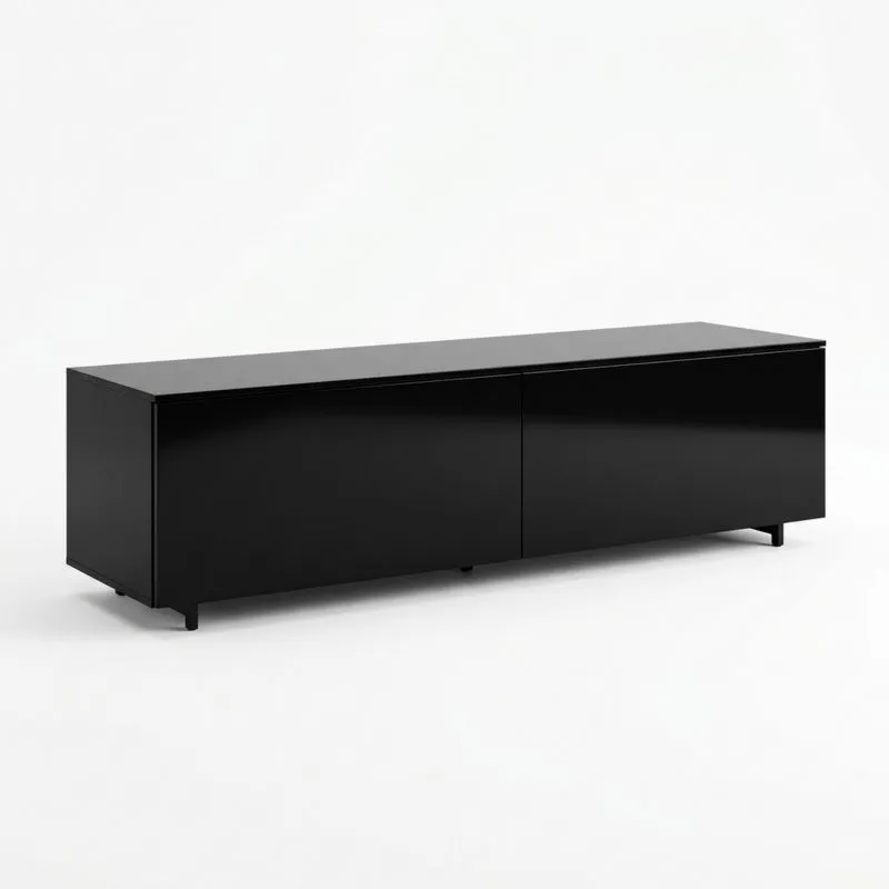 TV-Lowboard aus schwarzem MDF mit Hochglanz Länge200cmxBreite45cmxHöhe35cm