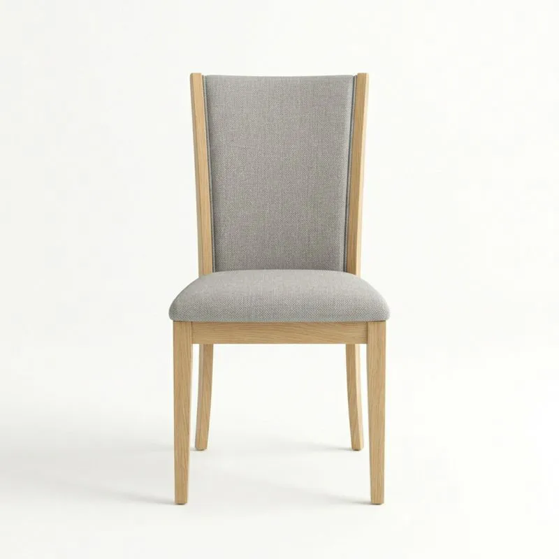 Esszimmerstuhl Massivholz Grau Stoff Breite45cmxTiefe54cmxHöhe90cm