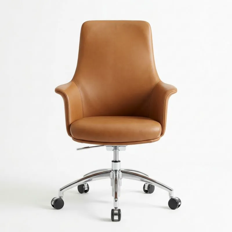 Bürostuhl PU-Leder Braun Verstellbar