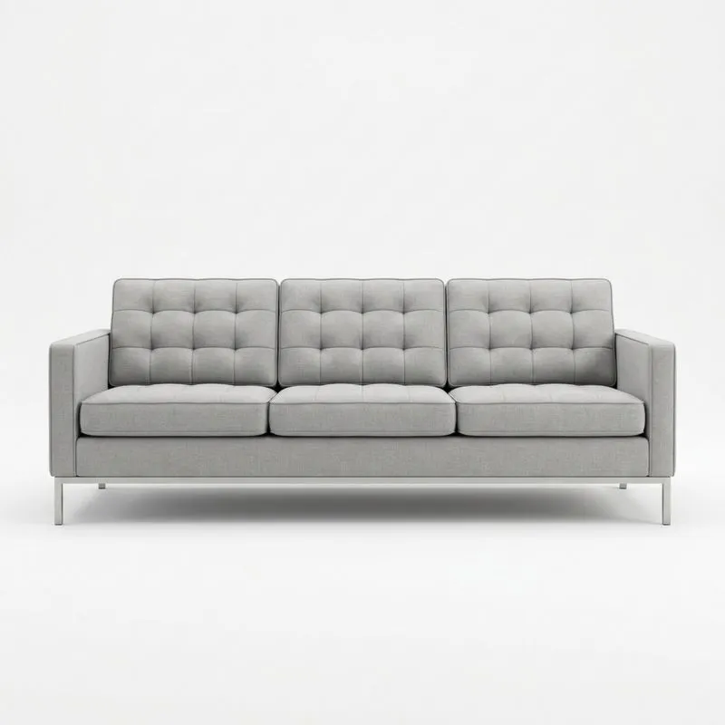 3-Sitzer Sofa Stoff Hellgrau Länge200 cm