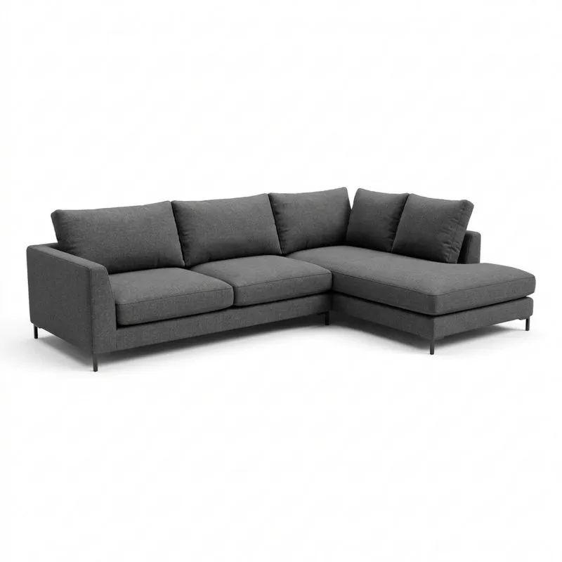 Ecksofa Stoff Dunkelgrau L-Form