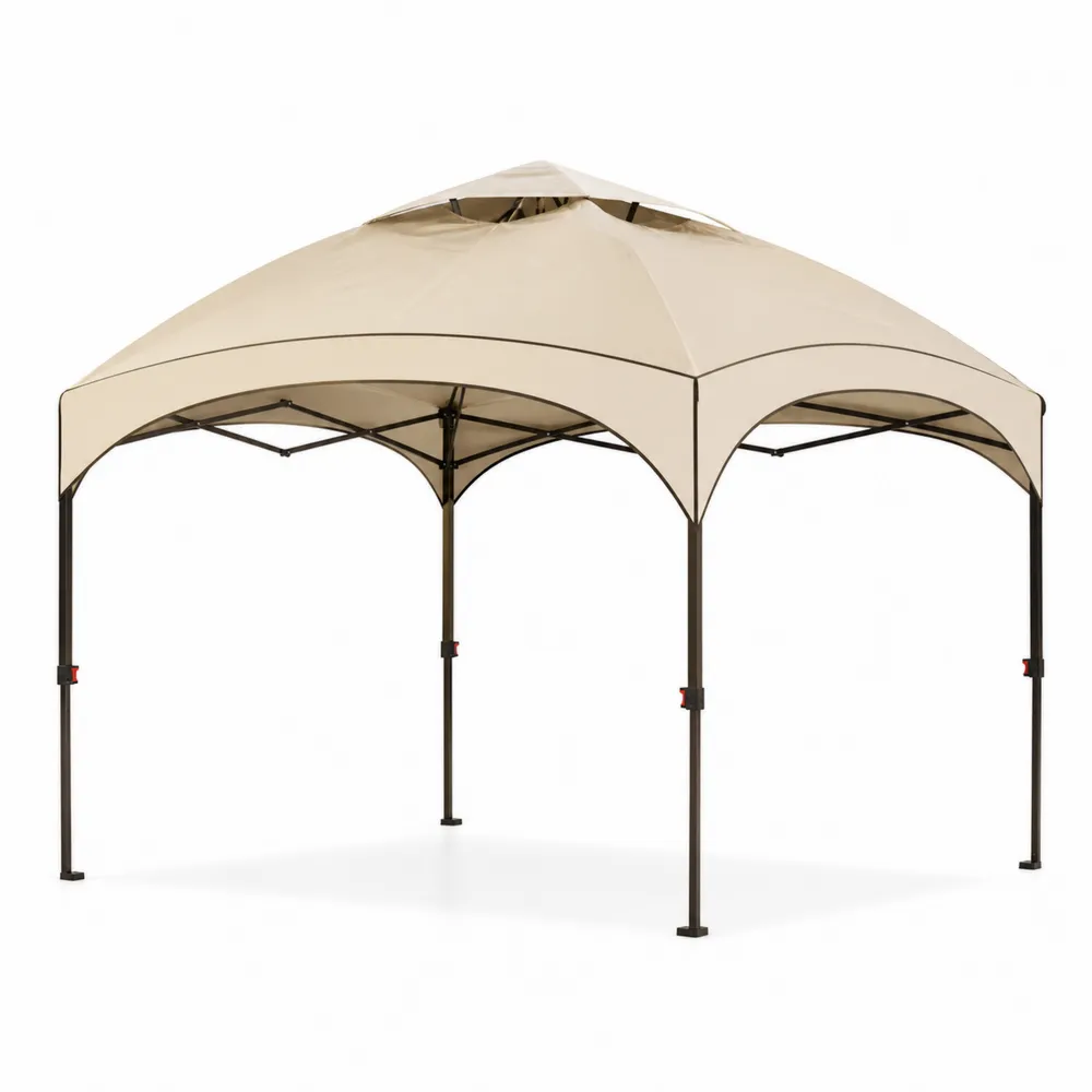 Pavillon Zelt 3x3 m Stahlrahmen Polyester Beige-Modernhavneu