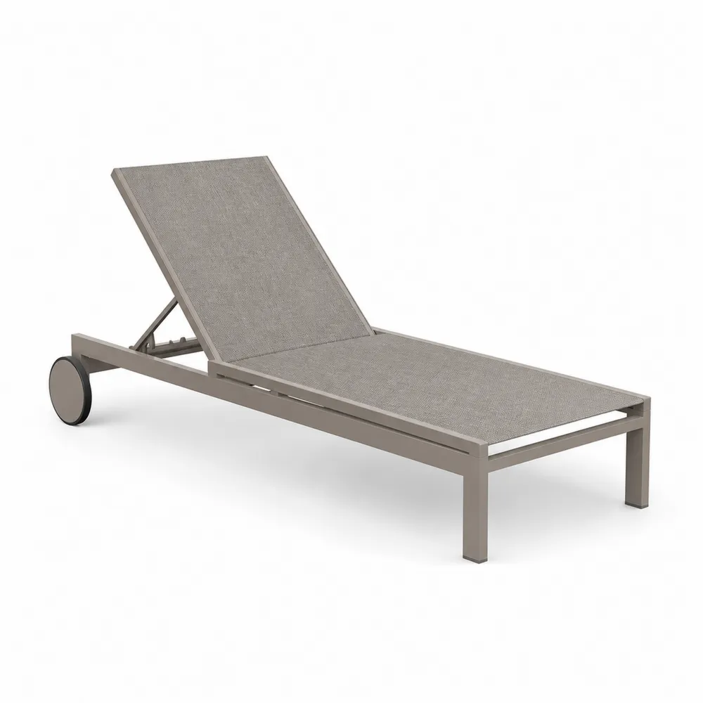 Gartenliege Aluminium Textilene Grau 200x70x35 cm-Modernhavneu