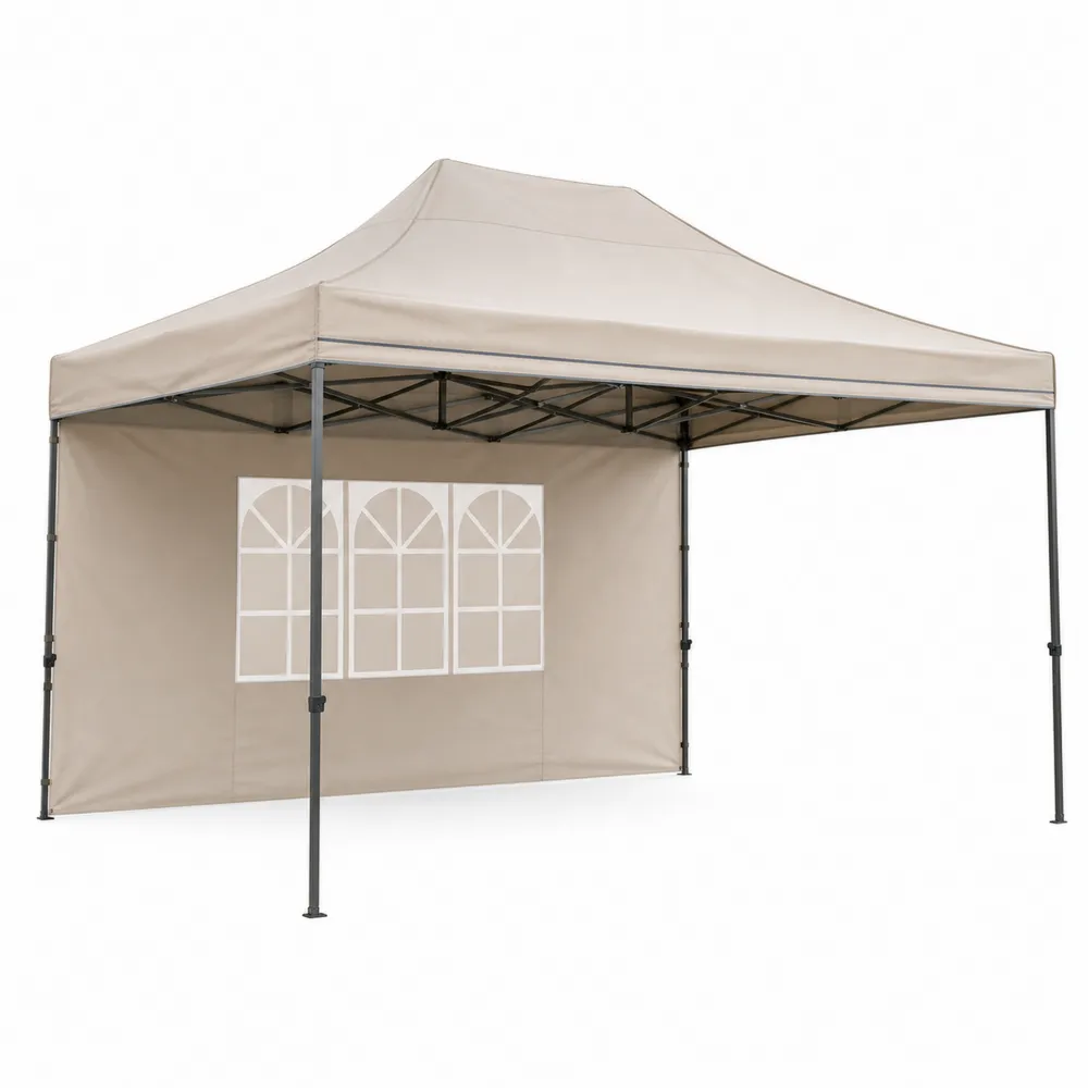 Outdoor-Pavillon Zelt 3x4,5m Polyestergewebe Aluminiumgestell Beige-Modernhavneu