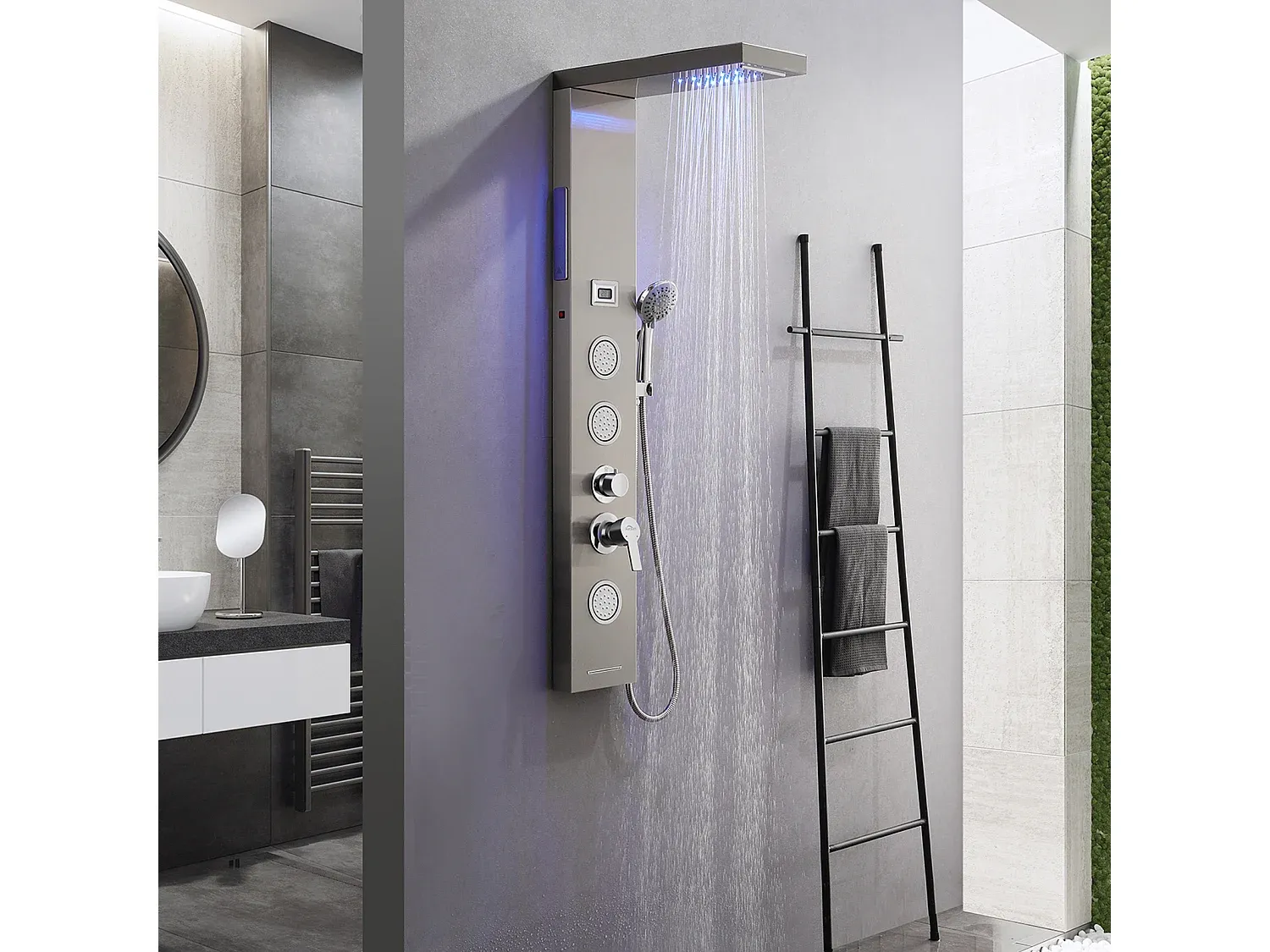 Badezimmer,Bereich Dusche,Einfache Duschsäule-COZYOVIRA