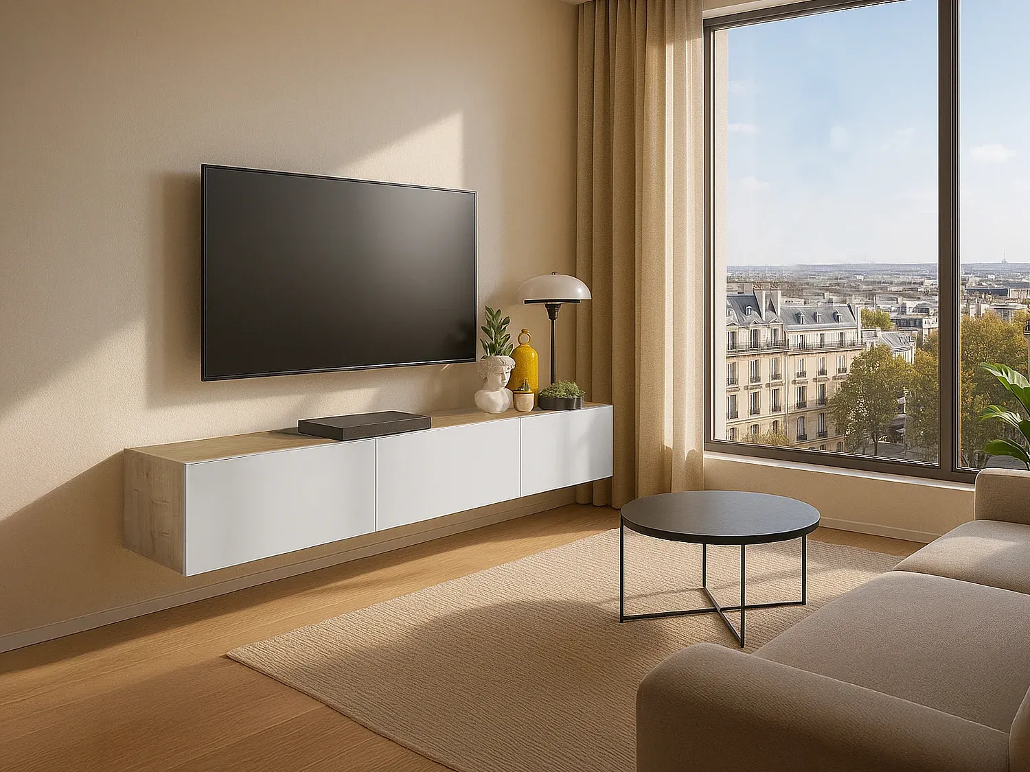 Wohnzimmer und Flur,Wohnzimmermöbel,TV-Hängeschrank-COZYOVIRA