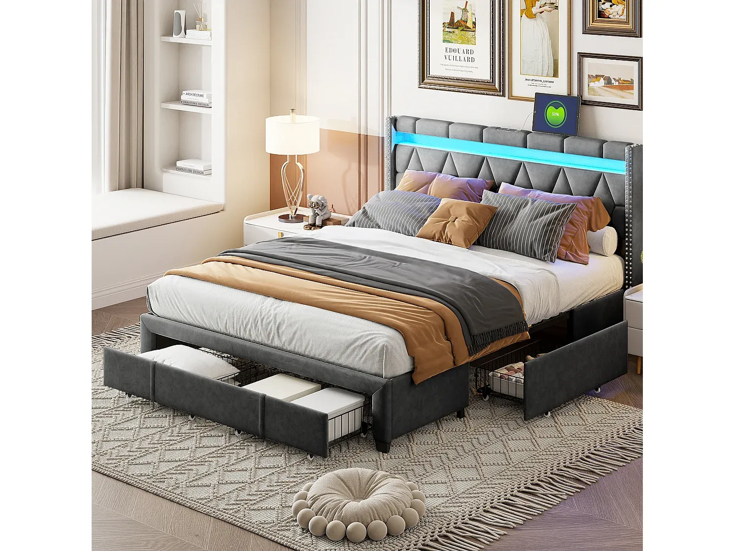 Schlafzimmer,Bereich Bett,Bettrahmen-COZYOVIRA