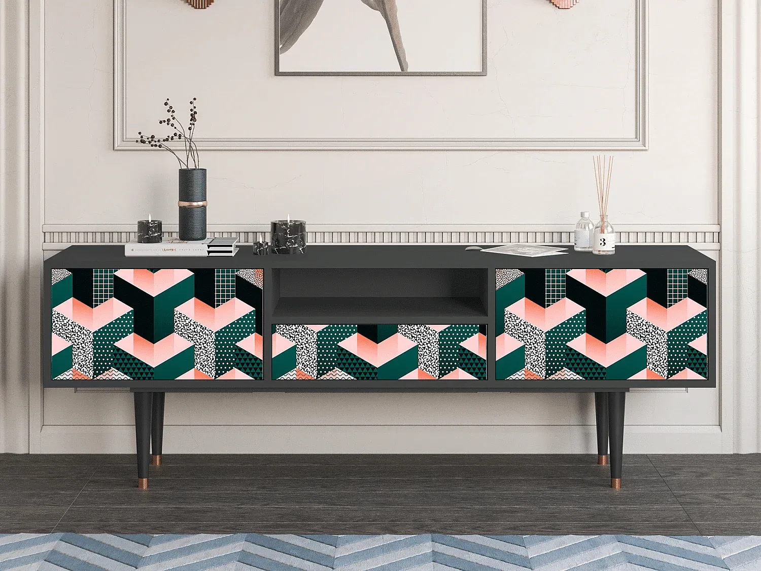 Wohnzimmer und Flur,Wohnzimmermöbel,TV-Board-COZYOVIRA
