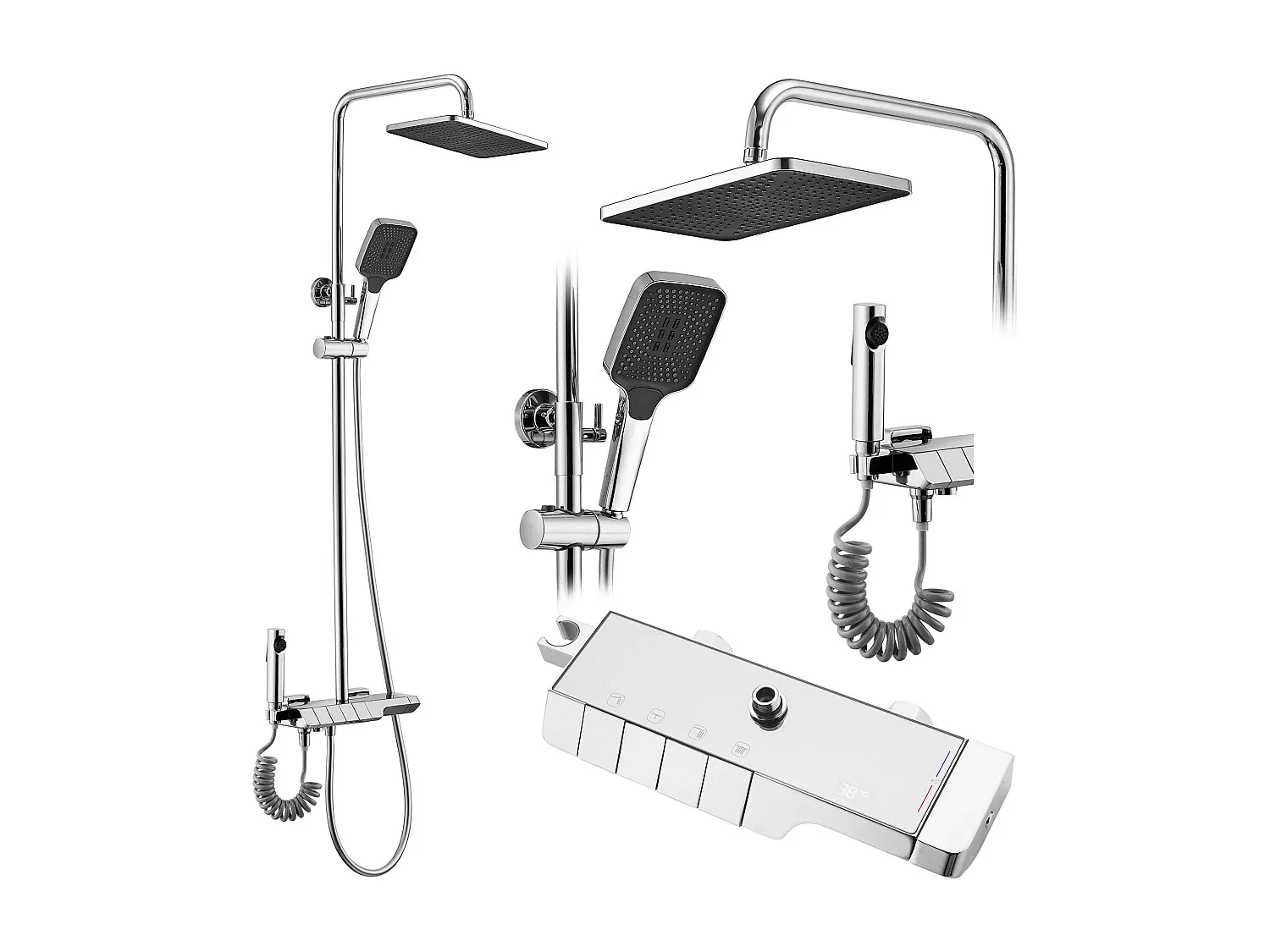 Badezimmer,Bereich Dusche,Einfache Duschsäule-COZYOVIRA