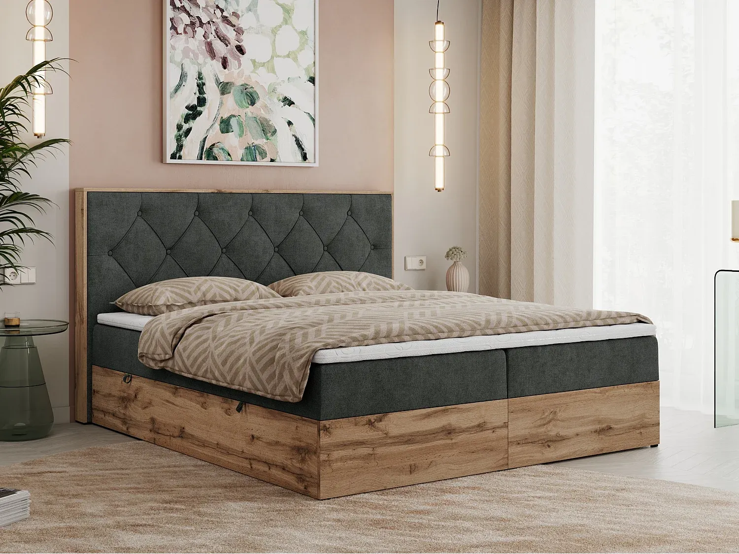Schlafzimmer,Bereich Bett,Boxspringbett-COZYOVIRA