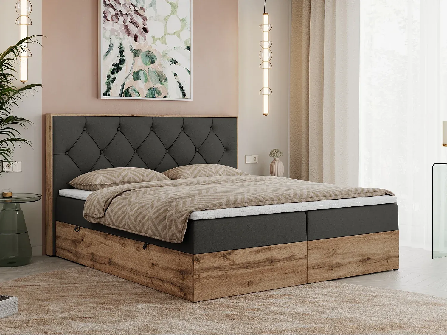 Schlafzimmer,Bereich Bett,Boxspringbett-COZYOVIRA