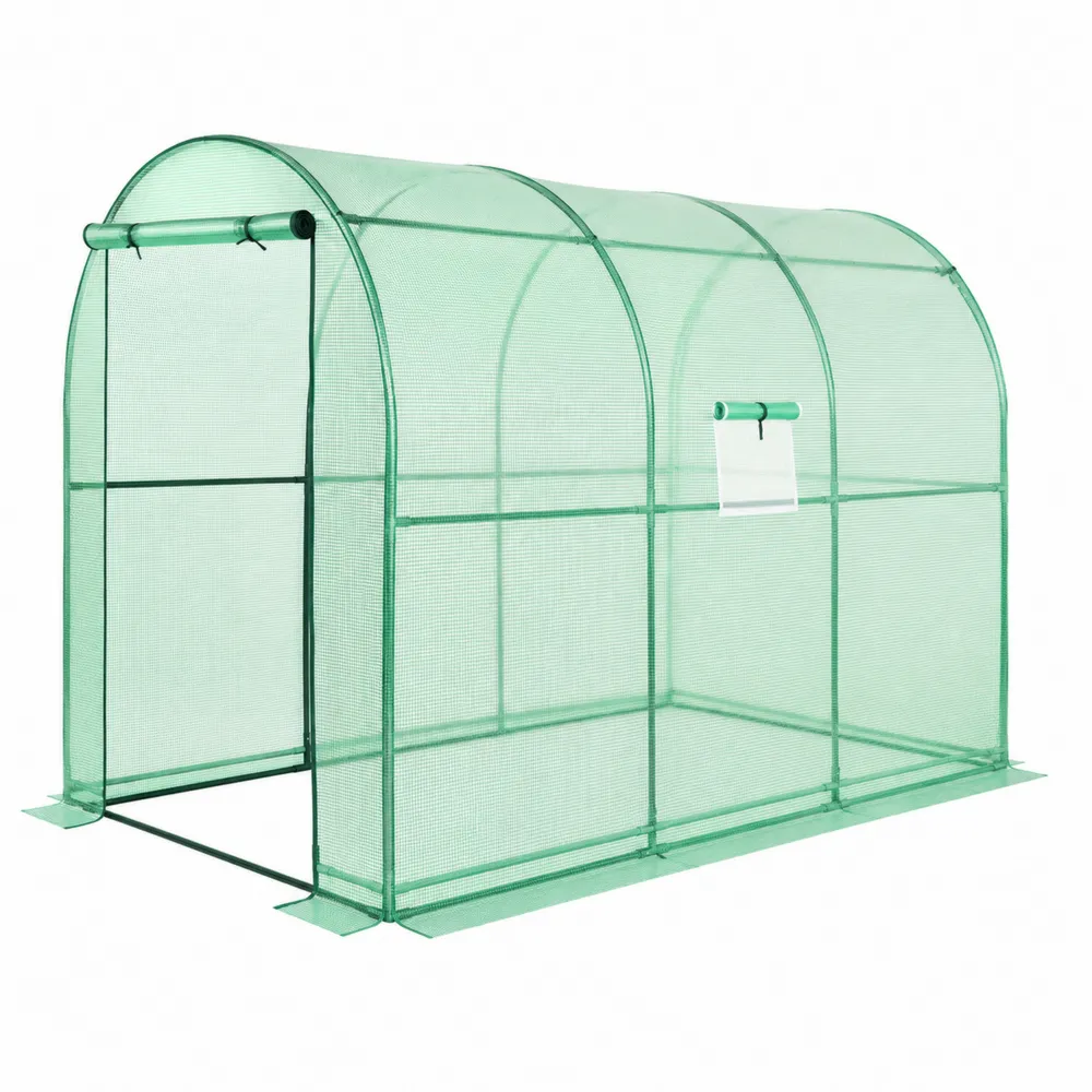 Tunel ogrodowy z metalowym stelażem i powłoką z PVC 350 cm Zielony