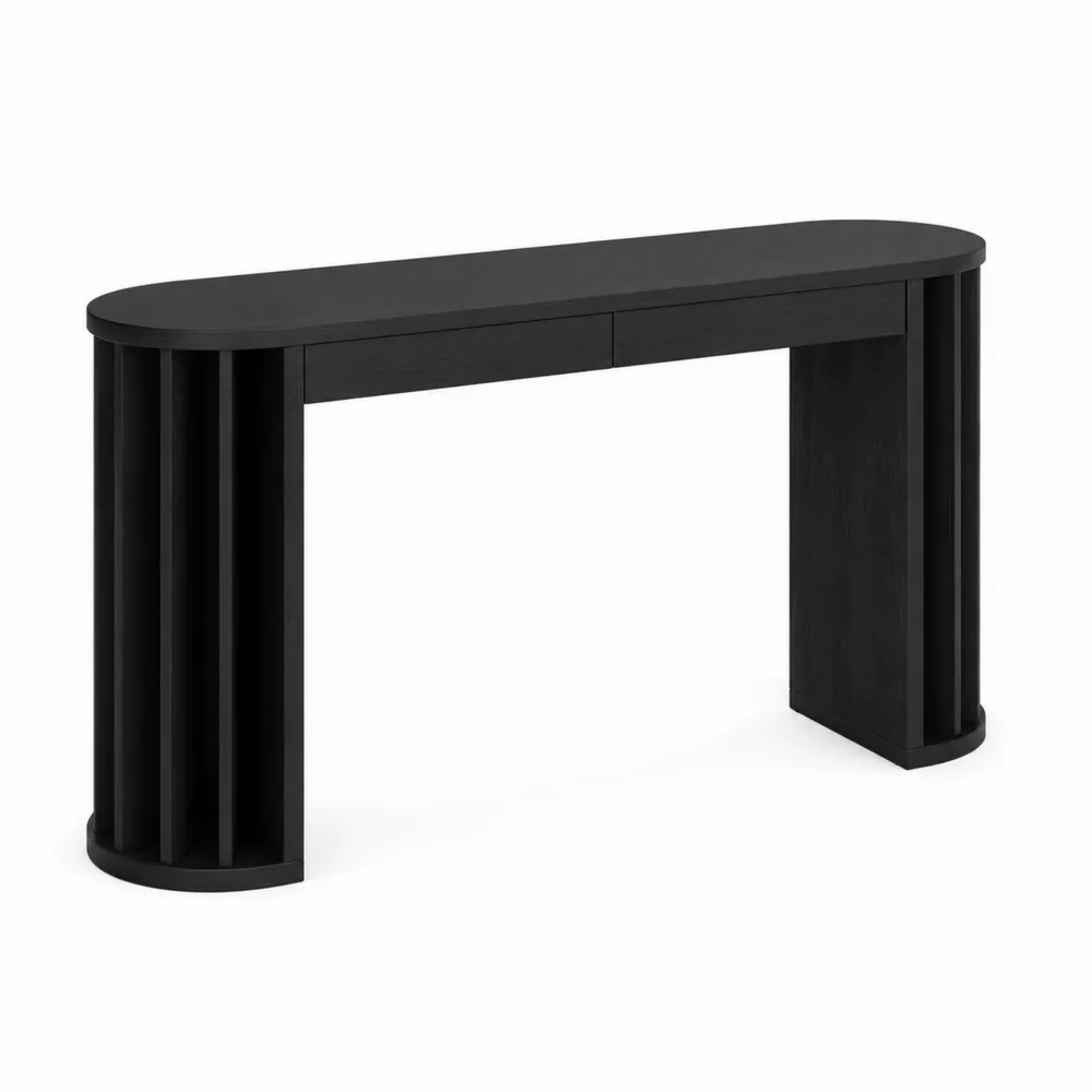 Czarny stół konsolowy 150 cm drewno i MDF