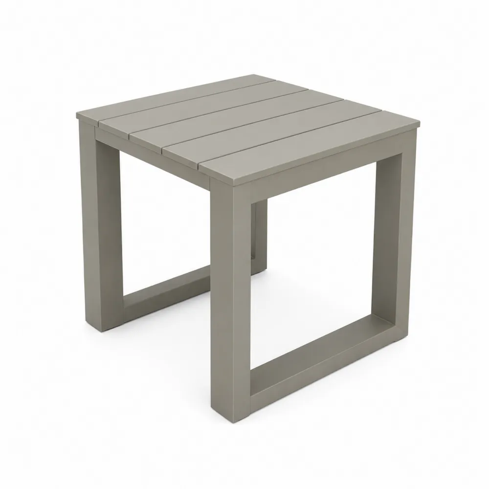 Kwadratowy stolik boczny z aluminium 45x45x45 cm Beżowy