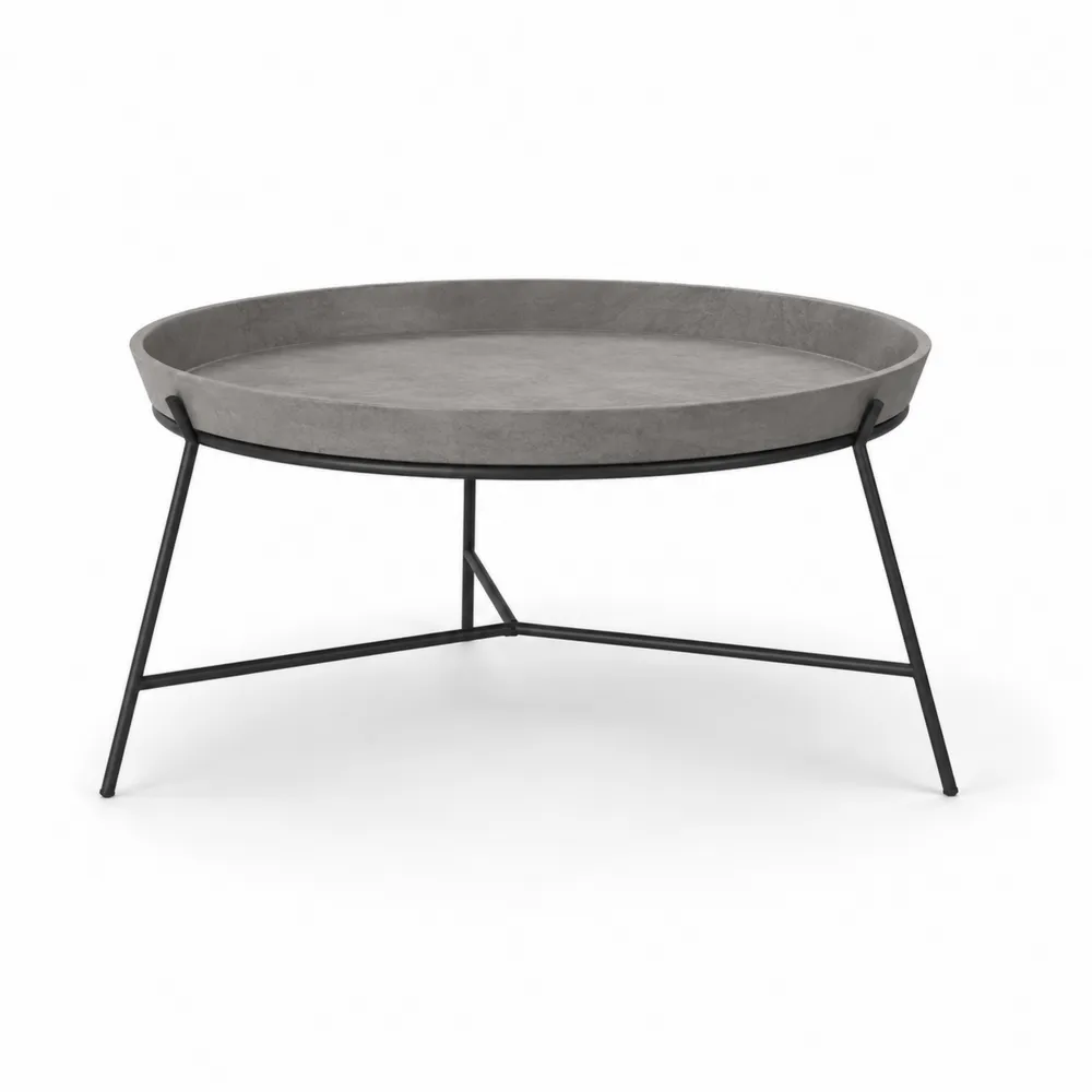 Okrągły stolik kawowy beton stal malowana 80 cm