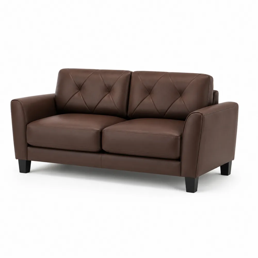 Sofa dwuosobowa skórzana brązowa 150x80x85 cm