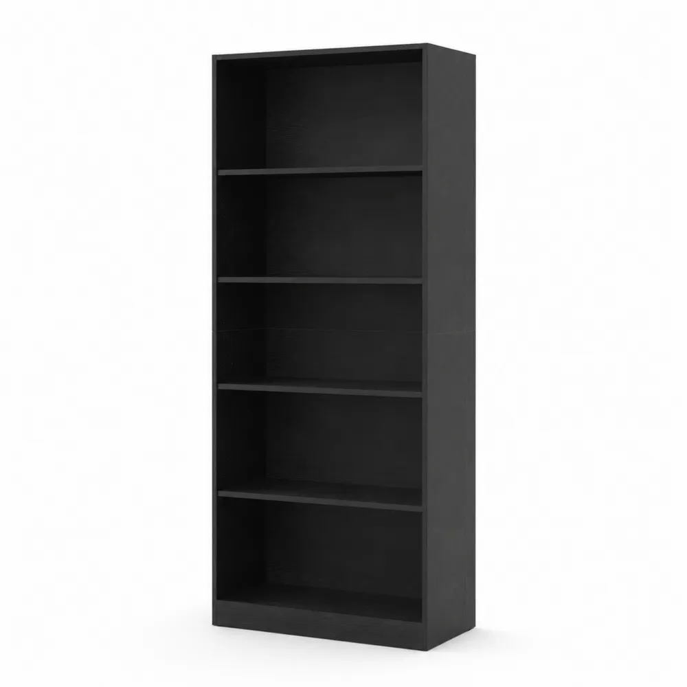 Regał na książki czarny z płyty laminowanej