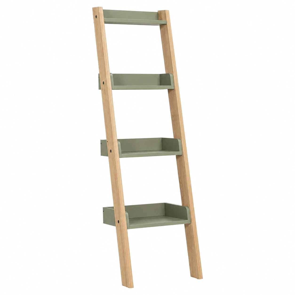 Estanteria escalera decorativa de pared con baldas verdes modernas-homavio