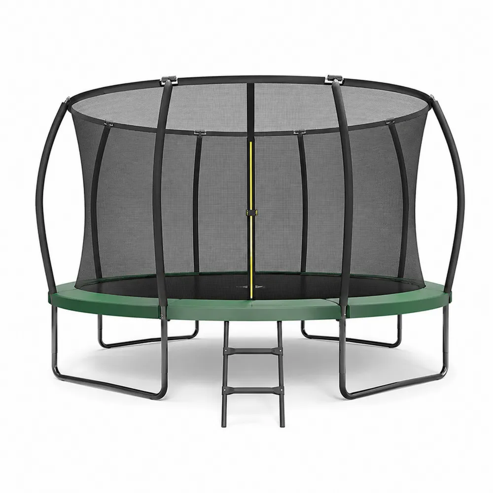 Trampolina ogrodowa 305 cm stal czarna zielona