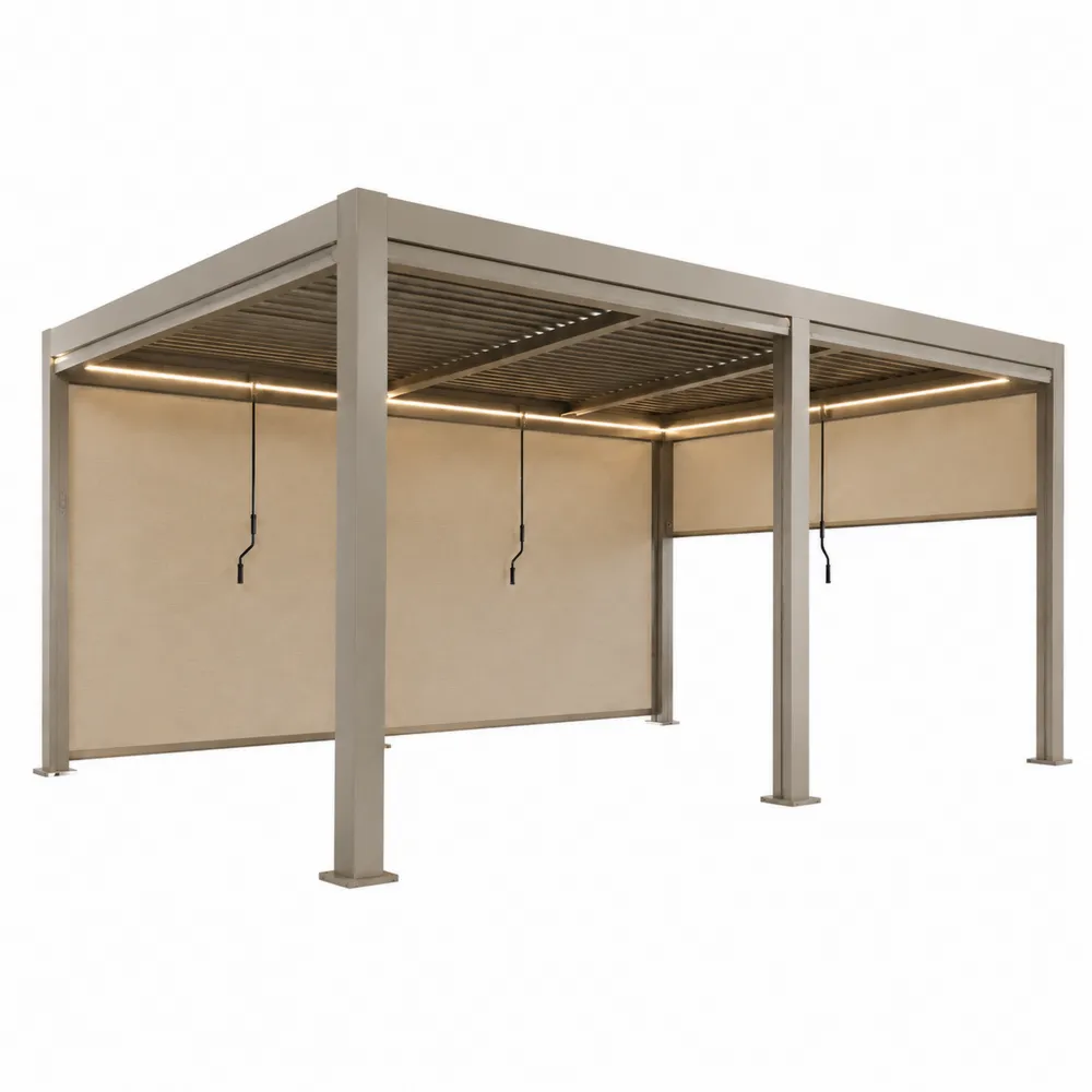 Pergola aluminiowa z roletami 3x4m Beżowa