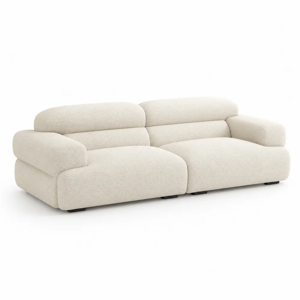 Sofa dwuosobowa z tkaniny bouclé 200 cm