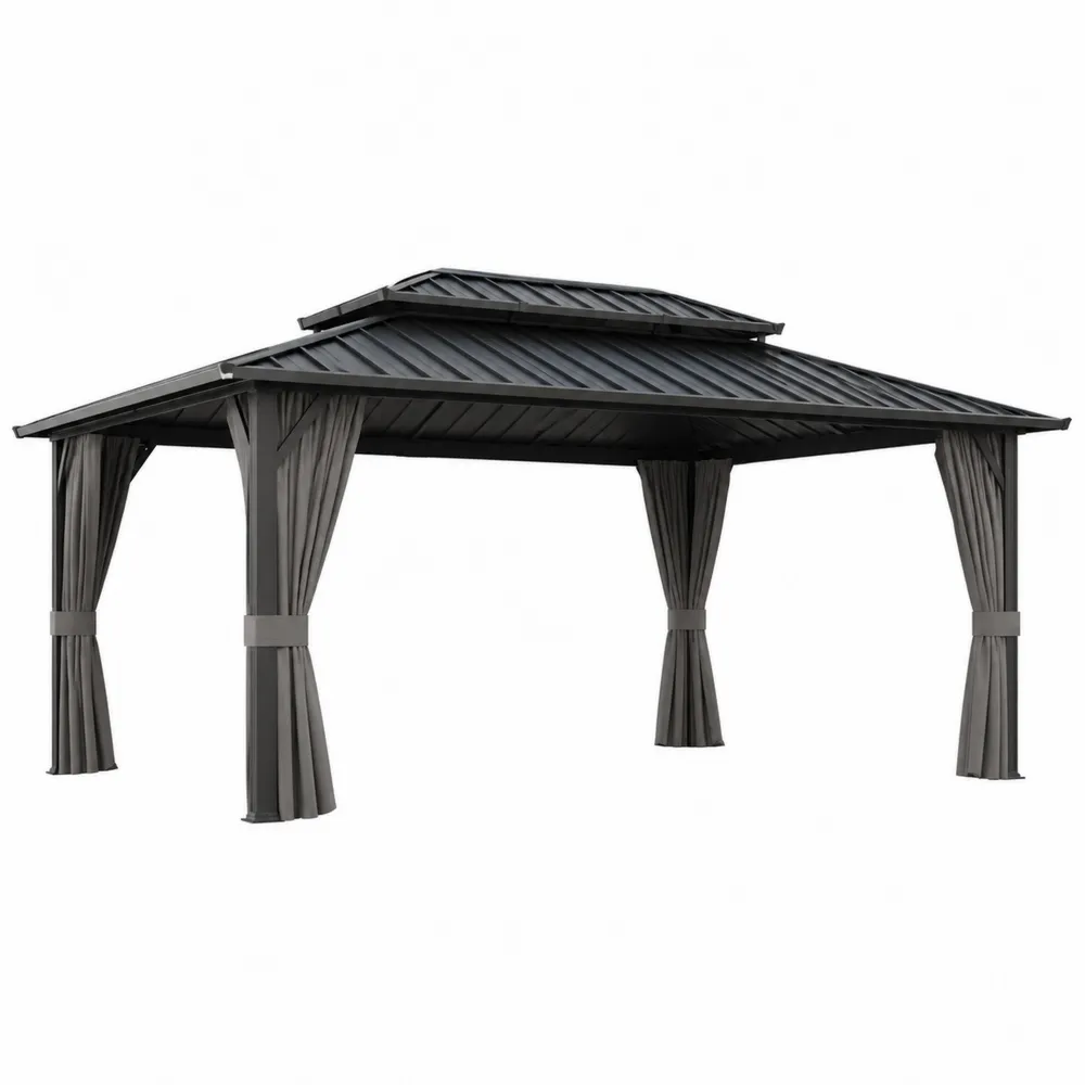 Altana ogrodowa z aluminium i dachem stalowym Szary
