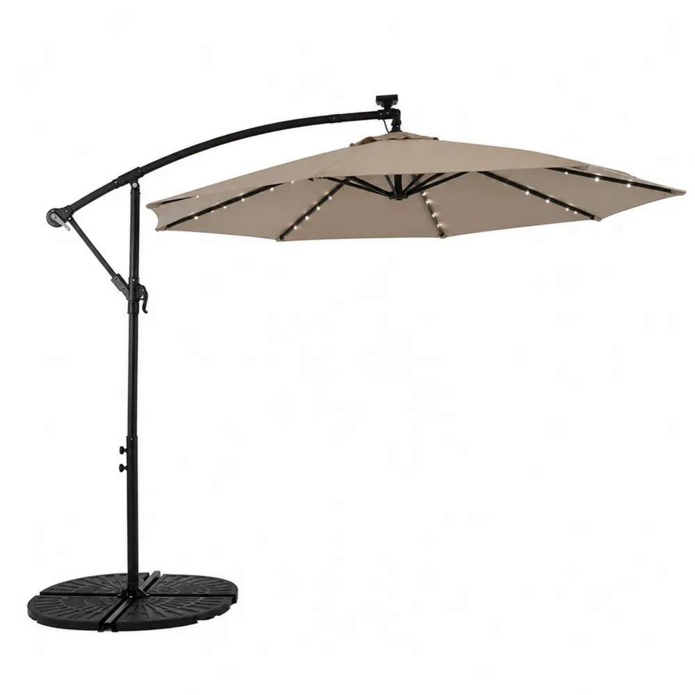 Parasol ogrodowy z oświetleniem LED 300 cm Beżowy