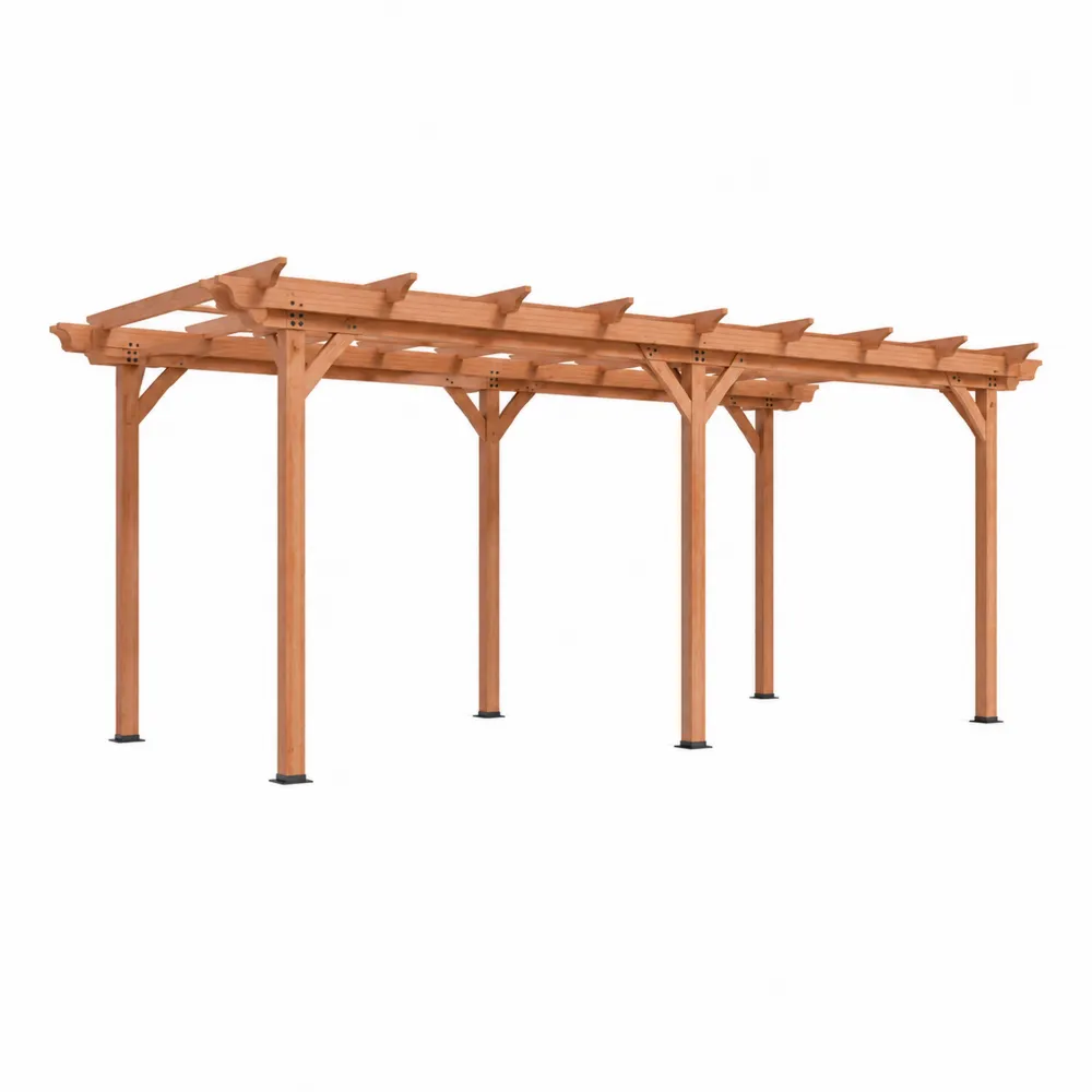 Drewniana pergola z sosny 4x4 m Brązowa