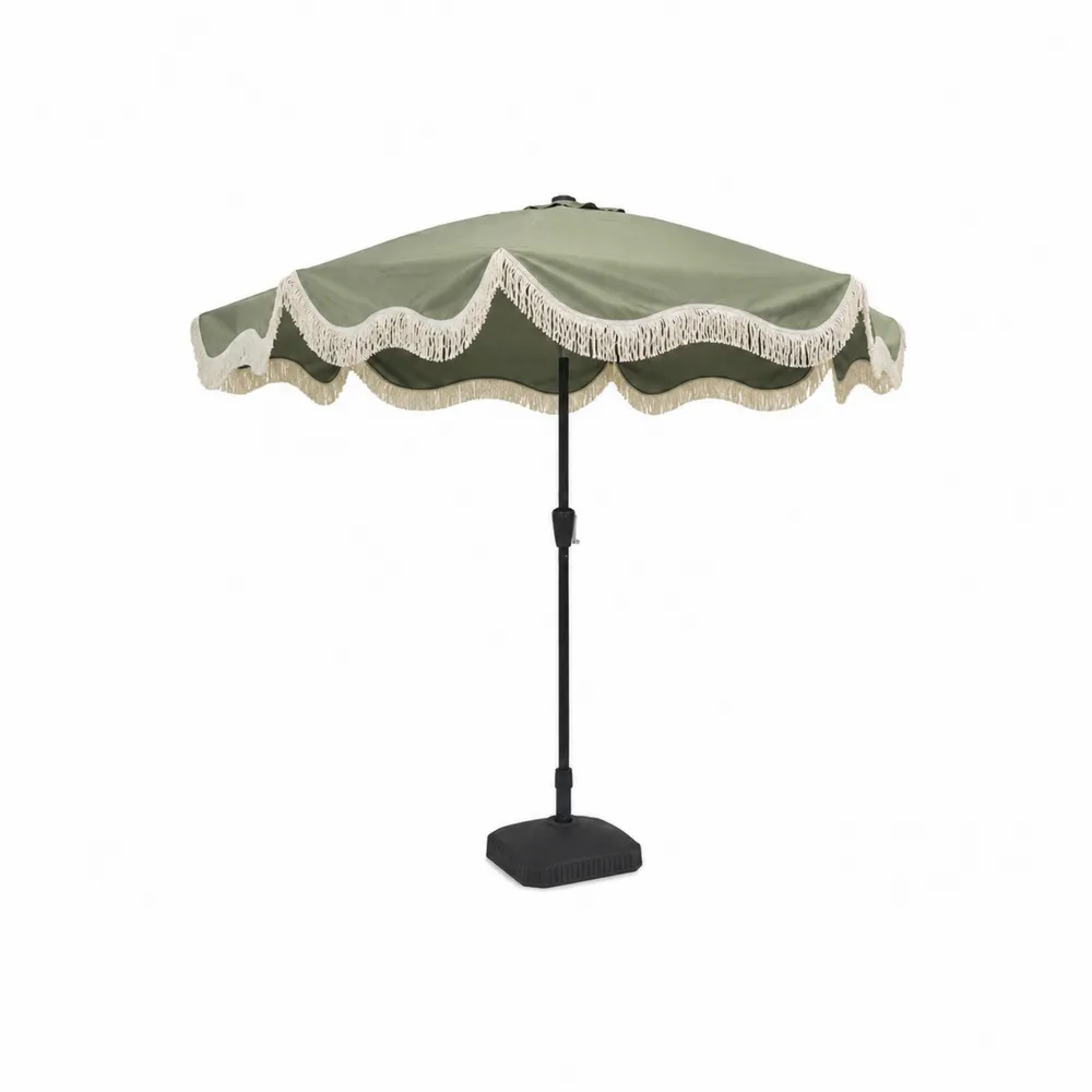 Parasol ogrodowy z poliestru z frędzlami 2m