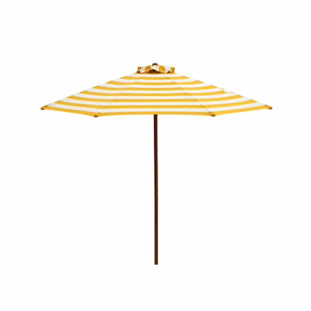Parasol ogrodowy okrągły 300 cm tkanina żółto-biały