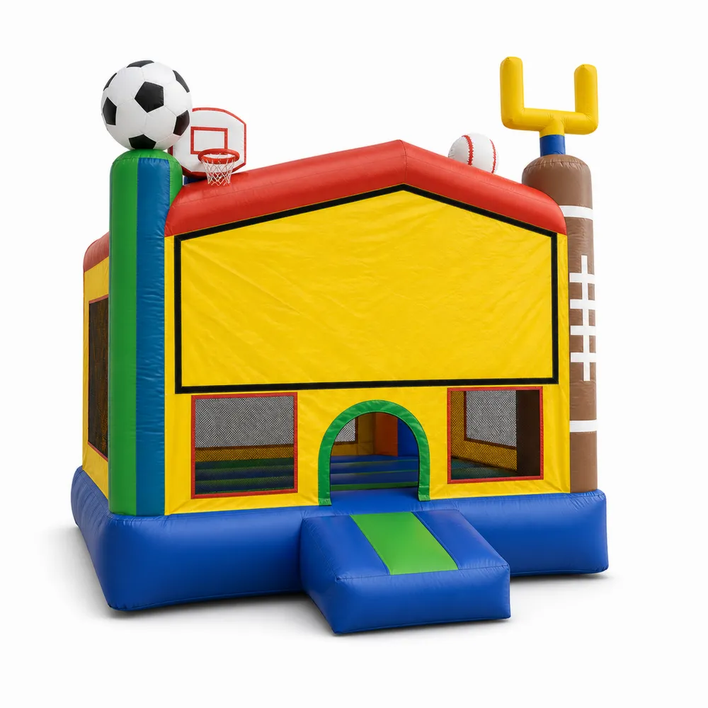 Nadmuchiwany zamek do skakania z motywem sportowym, PVC, 400x300x250 cm