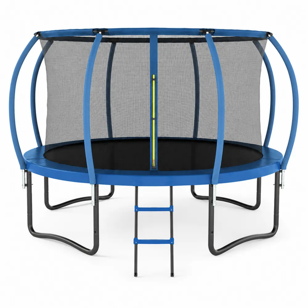 Trampolina ogrodowa z siatką 305 cm stal niebieska