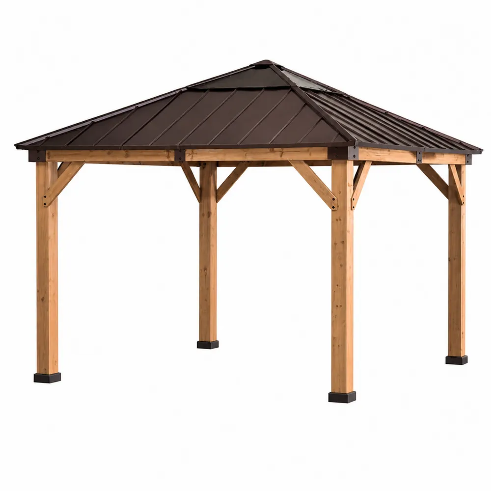 Altana ogrodowa drewno i stal 300x300x260 cm