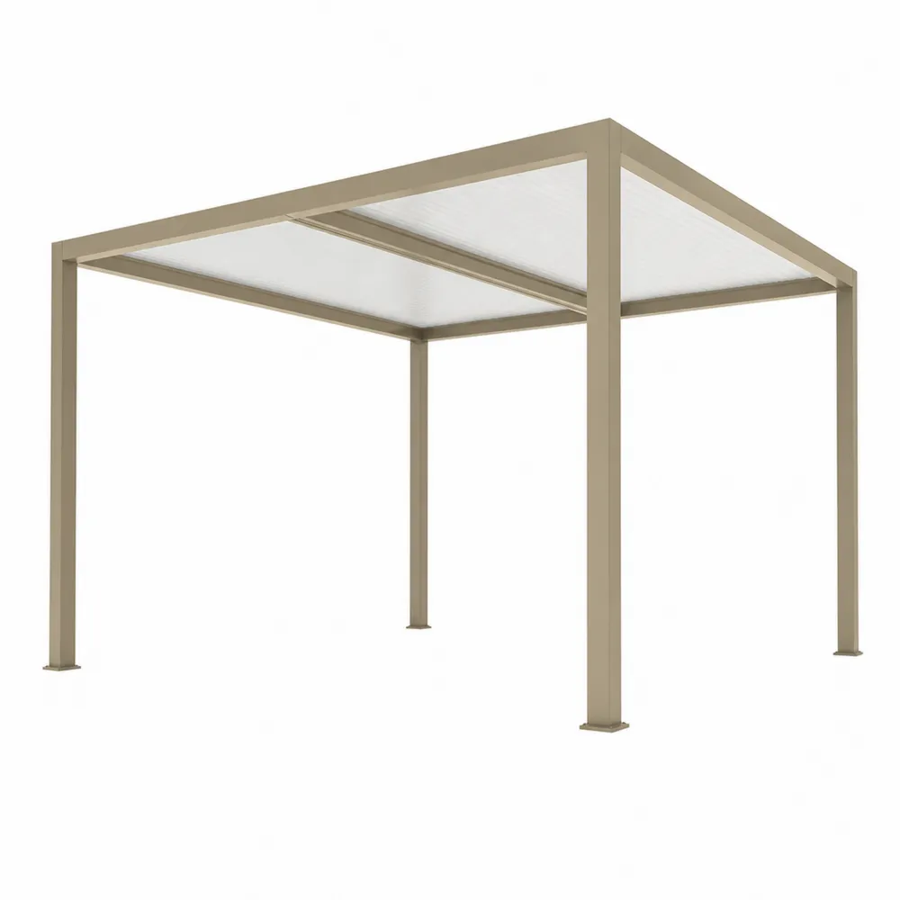 Pergola aluminiowa z dachem z poliwęglanu 300x400x250 cm Beżowa