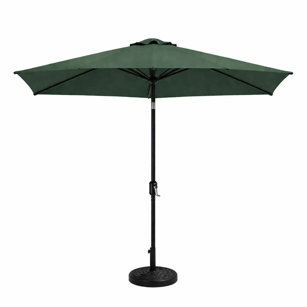 Parasol ogrodowy z aluminium z podstawą stalową, zielony, 300 cm