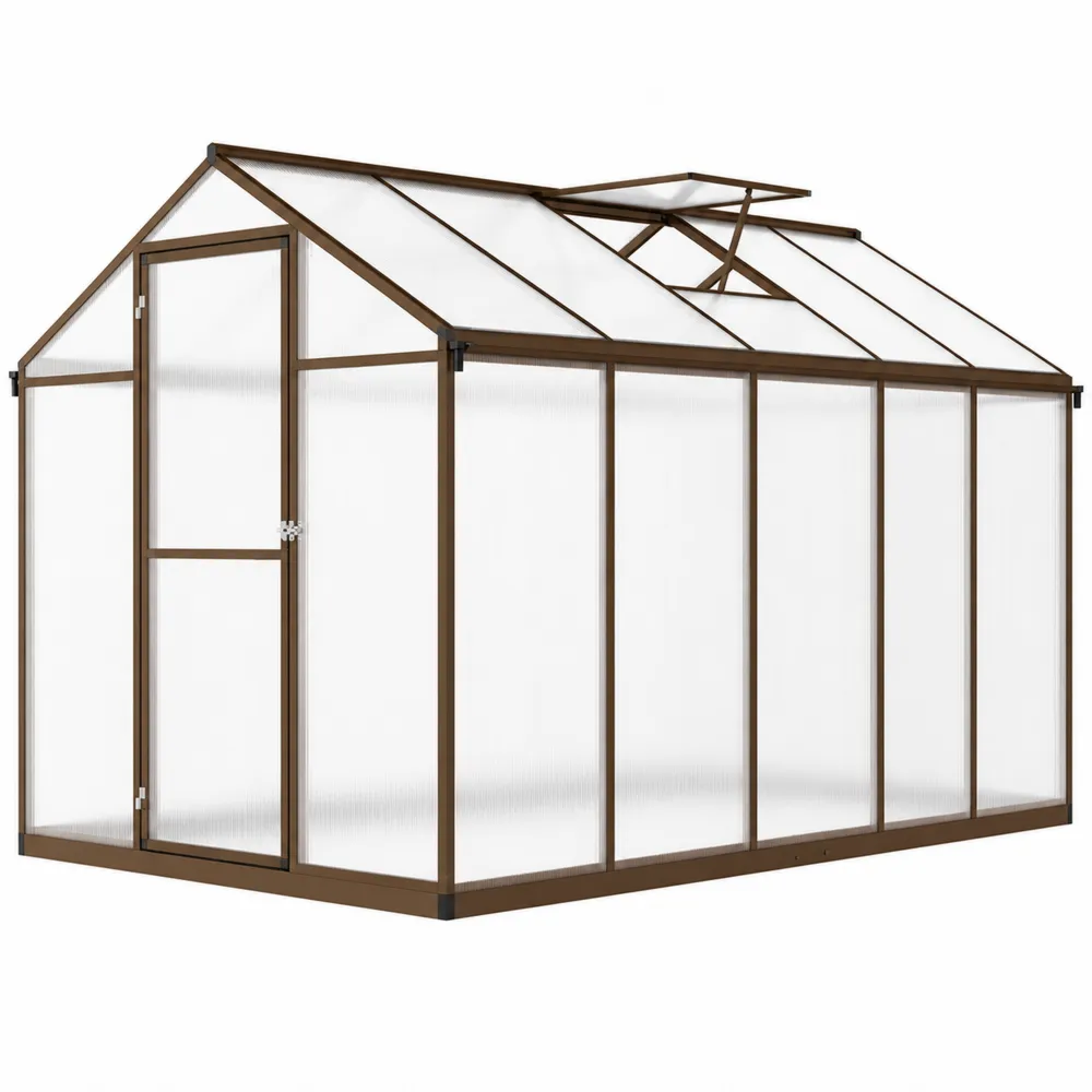 Szklarnia z poliwęglanu z ramą aluminiową 250x190x195 cm