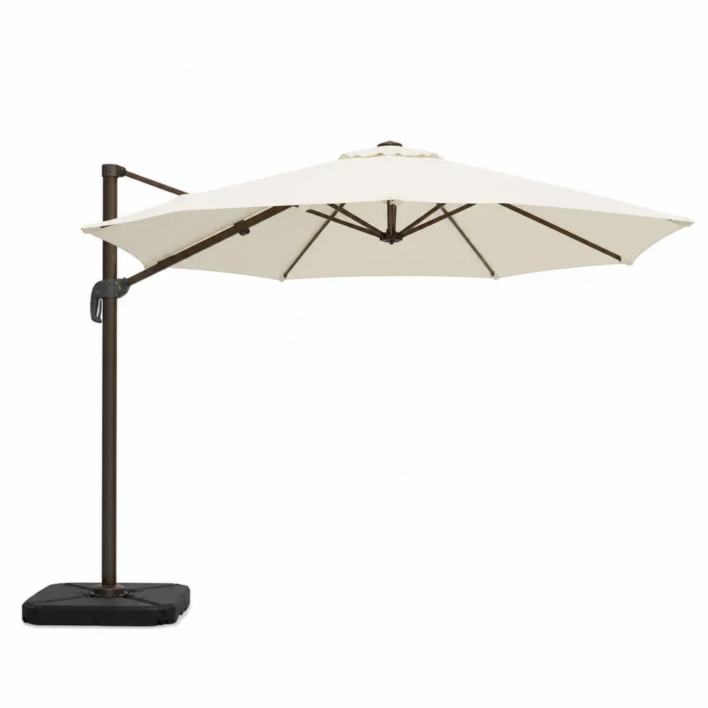 Parasolka ogrodowa boczna beżowa 300 cm aluminium tkanina poliestrowa